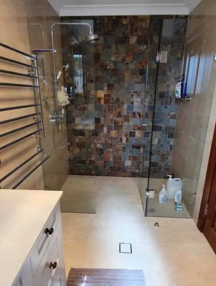 Main bathroom renovation Gladesville natural stone Modern Bathroom Solutions